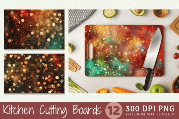 Christmas Bokeh and Glitter Cutting Boar Illustrations Review