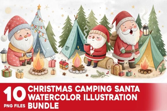 Christmas Camping Santa Watercolor: A Brand Designer’s Review of Seasonal Illustrations