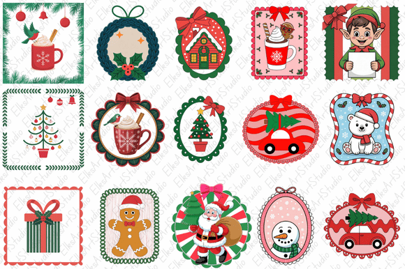 Christmas Coquette Frame Clipart Review