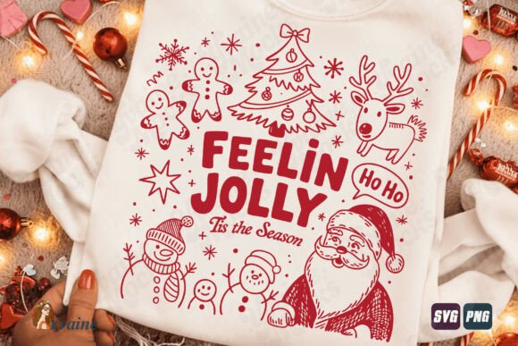 Christmas Doodle SVG Tis the Season PNG Review for Illustrations
