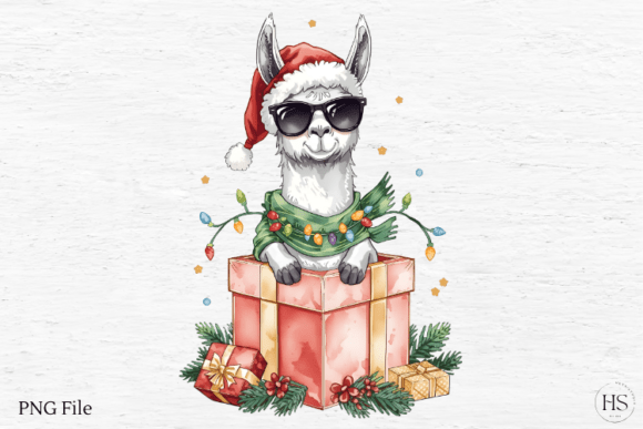 Christmas Llama Review: Watercolor Embroidery Design