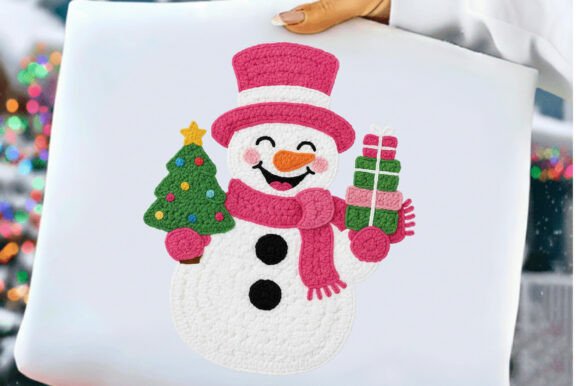 Christmas Snowman Png, Faux Yarn Illustrations
