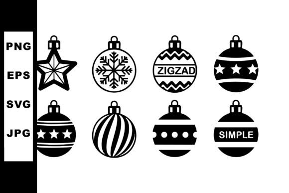 Christmas Tree Ornament Vector Set with Illustrations