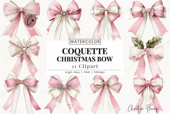 Coquette Christmas Bow Clipart Bundle Review