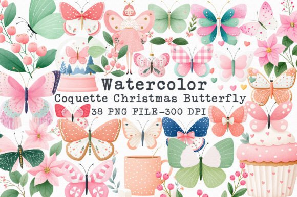Coquette Christmas Butterfly Clipart: A Publisher’s Review of Seasonal Illustrations