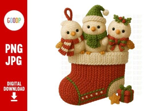 Crochet Christmas Chicks in Stocking Png Review