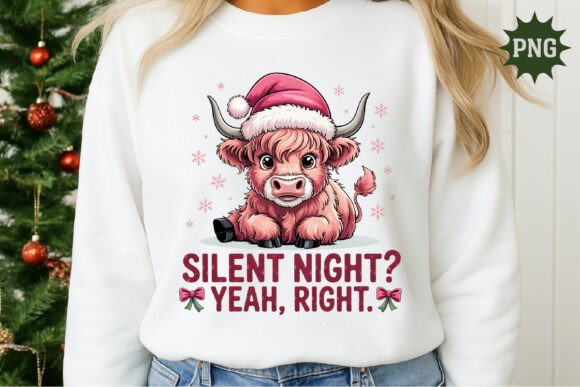 Funny Cow Merry Christmas PNG Illustrations