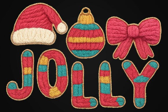 Knitted Yarn Holly Jolly Christmas PNG: A Designer’s Review for Editorial Illustrations
