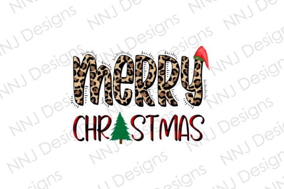 Merry Christmas Leopard Print Illustrations