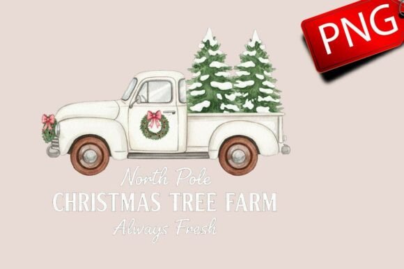 North Pole Christmas Tree Farm Png, Xmas Illustrations