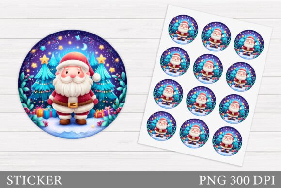 Santa Claus Sticker. Christmas Sticker: A Crafter’s Review of Holiday Illustrations