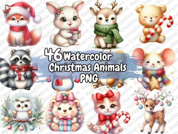 Watercolor Christmas Animals PNG: A Designer’s Take on Seasonal Illustrations